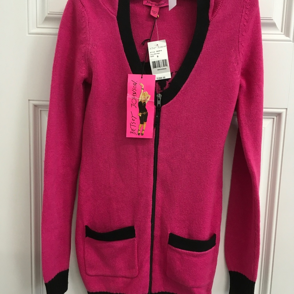 Betsy Johnson Bumble Bee Hooded Sweater Black Size S